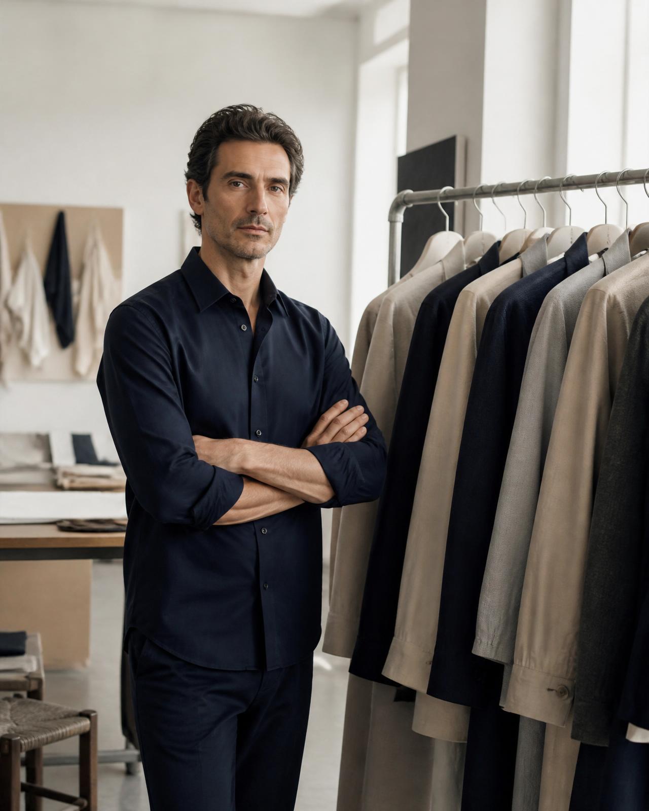 Founder of James Paul Apparel in the studio
